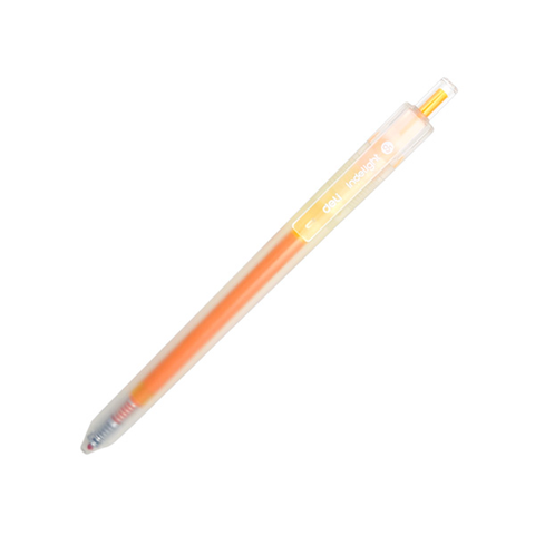 Deli - Bút Gel Bấm 0.5mm Màu Vàng Ấm EG118-LO (12C/HỘP)
