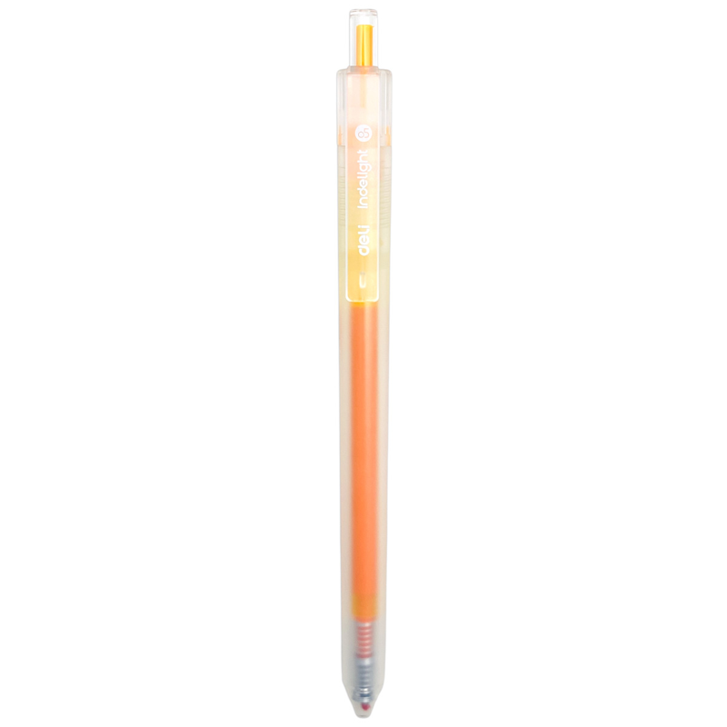 Deli - Bút Gel Bấm 0.5mm Màu Vàng Ấm EG118-LO (12C/HỘP)
