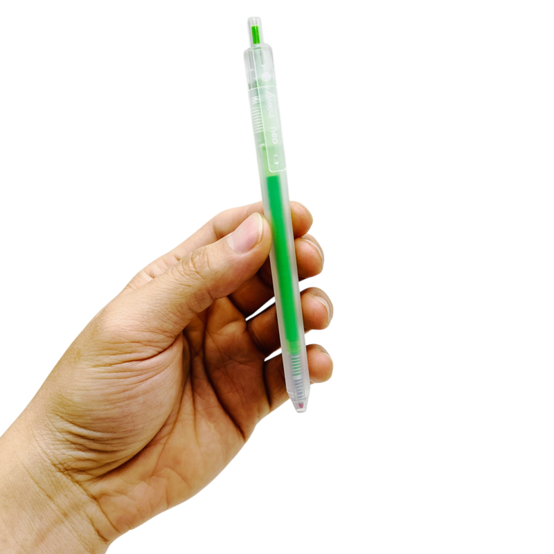 Deli - Bút Gel Bấm 0.5mm Màu Xanh Non EG118-YG (12C/HỘP)