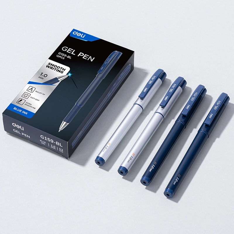 Bút Gel Deli Đậy Nắp 1.0mm Màu Xanh EG159-BL