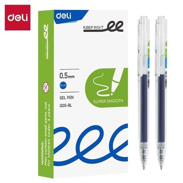 Bút Gel Deli 0.5mm Màu Xanh EG05-BL