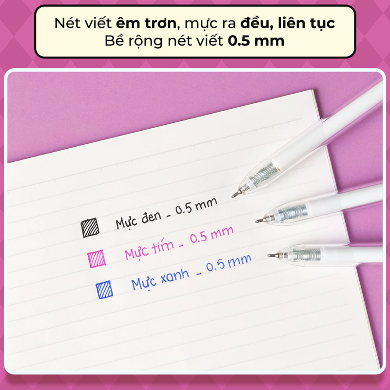 Bút Gel Thiên Long Gel-071/Plus Mực Đen
