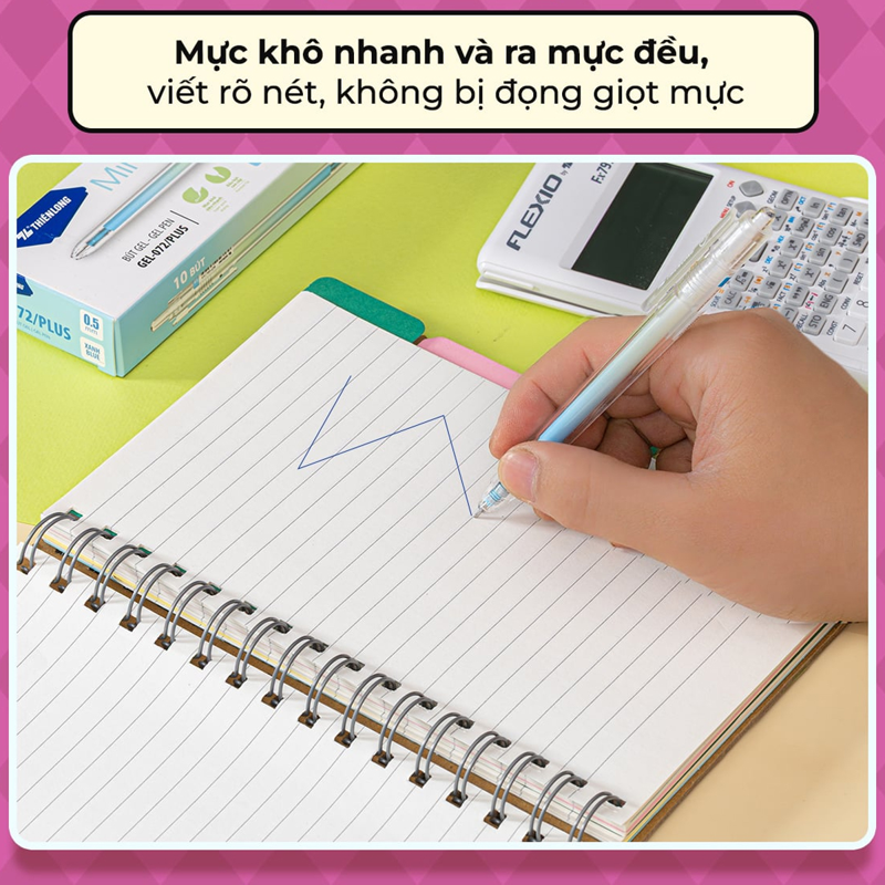 Bút Gel Thiên Long Gel-072/Plus Mực Tím (Giao mẫu ngẫu nhiên)