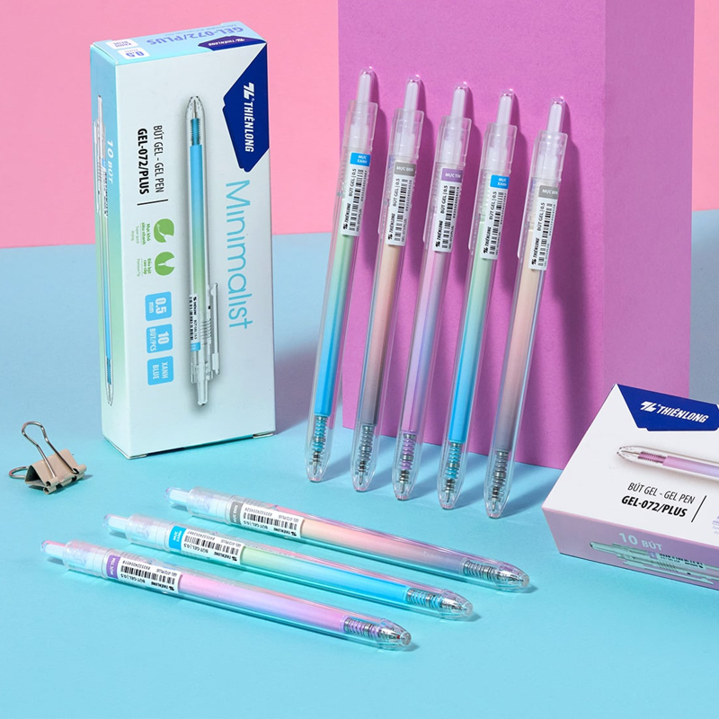Bút Gel Thiên Long Gel-072/Plus Mực Xanh (Giao mẫu ngẫu nhiên)