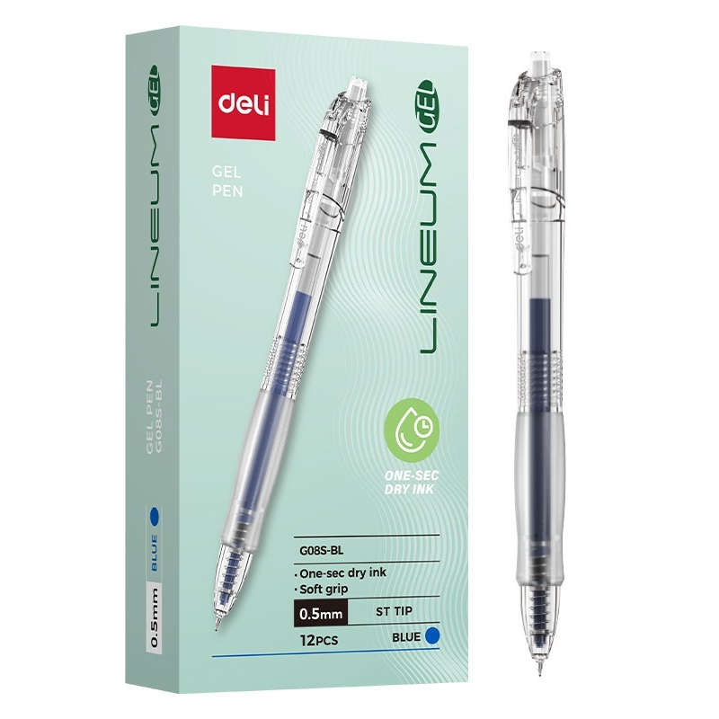 Deli - Bút Gel Khô Nhanh 0.5mm Mực Xanh EG08S-BL