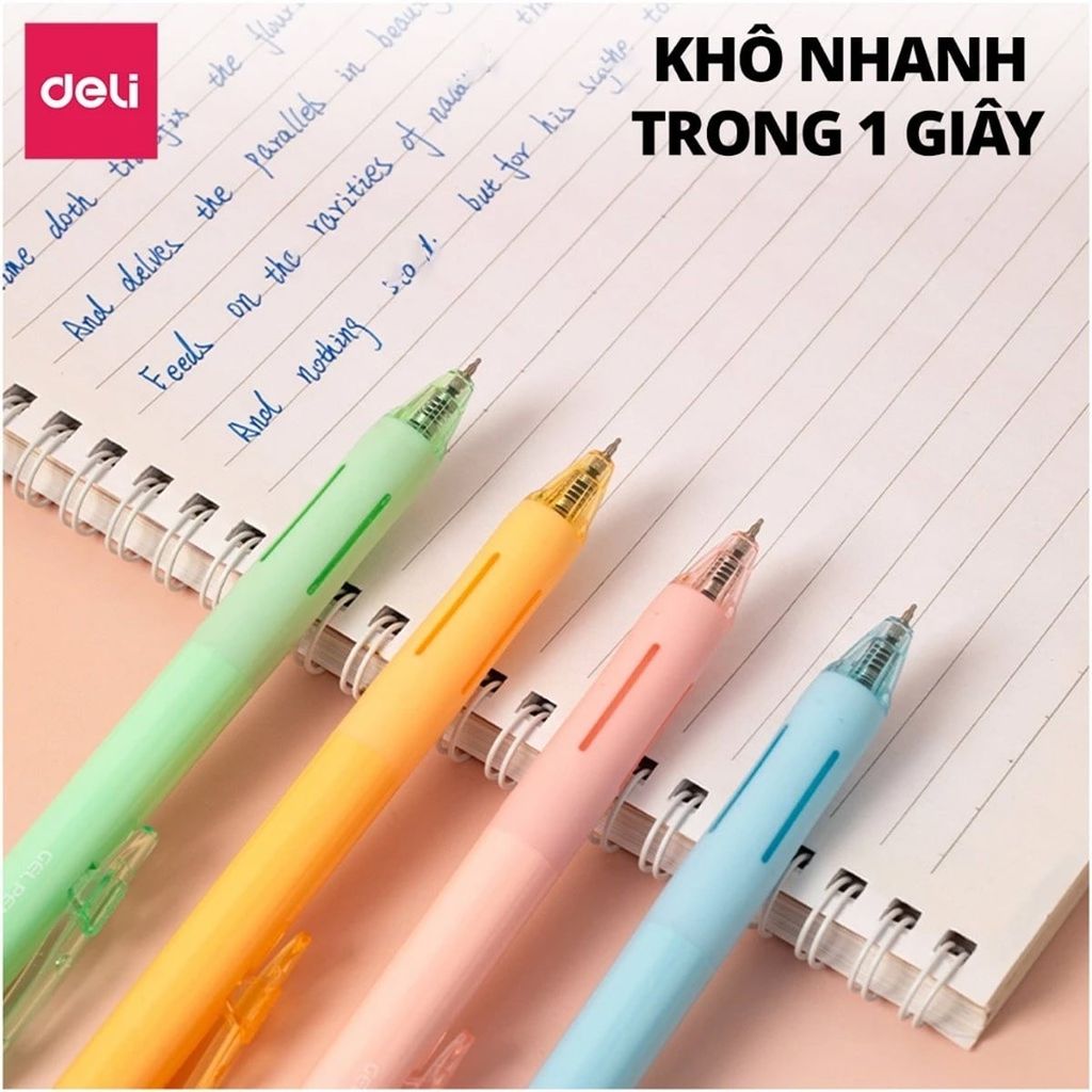 Deli - Bút Gel Nhanh Khô Mực Xanh Ngòi 0.5mm EG337-BL (Giao mẫu ngẫu nhiên)