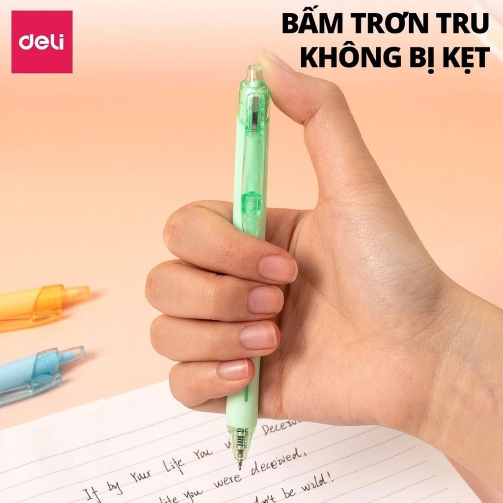 Deli - Bút Gel Nhanh Khô Mực Xanh Ngòi 0.5mm EG337-BL (Giao mẫu ngẫu nhiên)