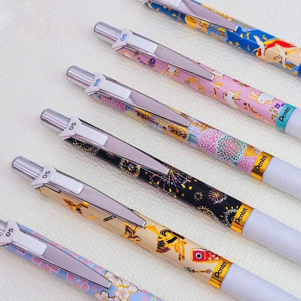 Pentel Energel Yuzen 3 Bút Bi Gel 0.5mm Mực Xanh