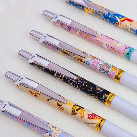 Pentel Energel Yuzen 3 Bút Bi Gel 0.5mm Mực Xanh