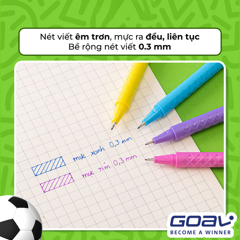 Bút Lông Kim Thiên Long FL-015 Xanh-Cán Vàng Goal