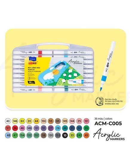 Hộp 36 Bút Lông Màu 1 Đầu Thiên Long Acrylic Markers ACM-C005