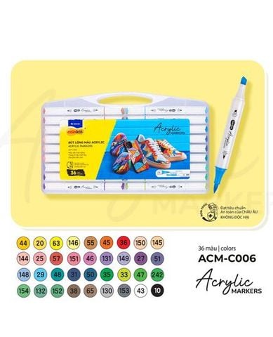 Hộp 36 Bút Lông Màu 2 Đầu Thiên Long Acrylic Markers ACM-C006