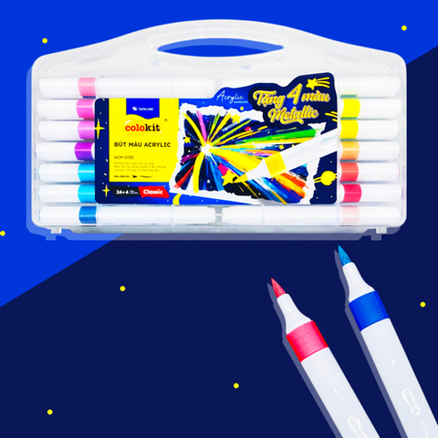 Bút Lông Màu Colokit Acrylic ACM-C032 24+4 Metallic