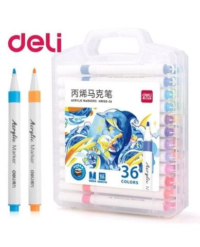 Bút Marker Deli 36 Màu EC189-36 (Hộp 36 màu)