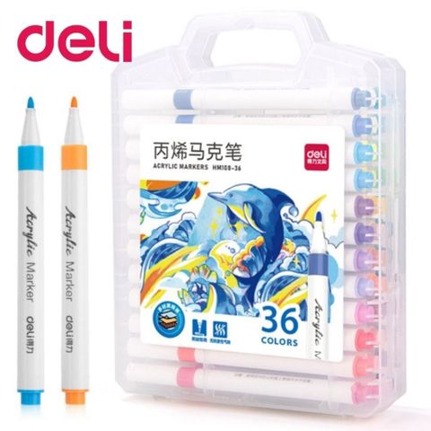 Bút Marker Deli 36 Màu EC189-36 (Hộp 36 màu)