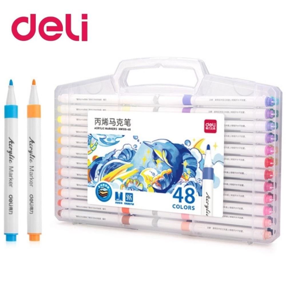 Bút Marker Deli 48 Màu EC189-48 (Hộp 48 màu)