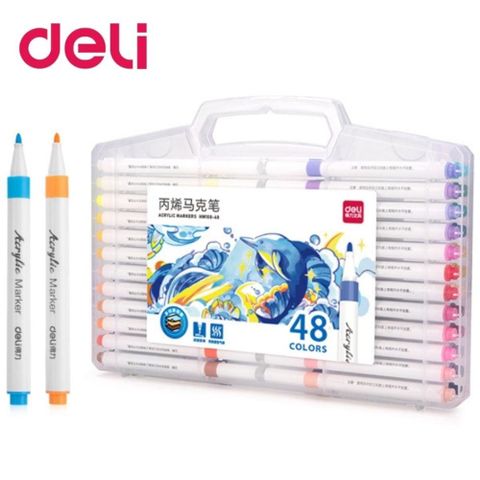 Bút Marker Deli 48 Màu EC189-48 (Hộp 48 màu)