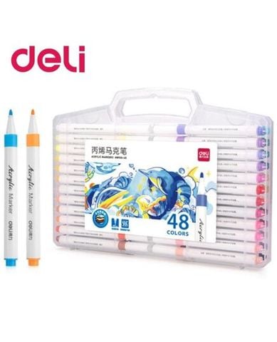 Bút Marker Deli 48 Màu EC189-48 (Hộp 48 màu)