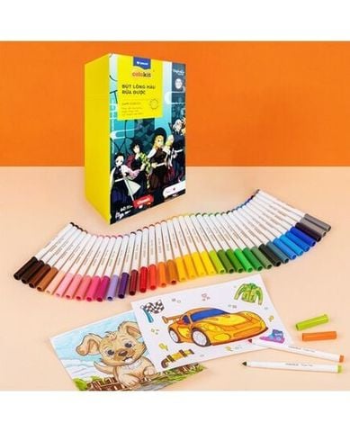 Hộp 60 Bút Lông Màu Rửa Được Thiên Long Fiber Pen Washable SWM-C013/DS
