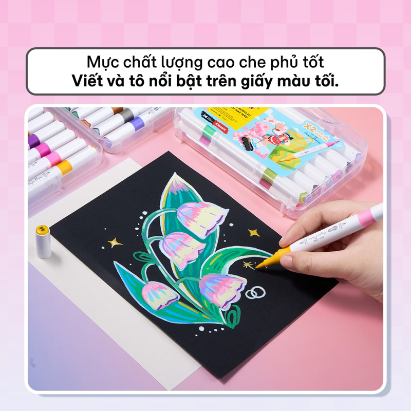 Bút Màu Colokit Acrylic 2 Đầu 2 Màu ACM-C028 12 Màu