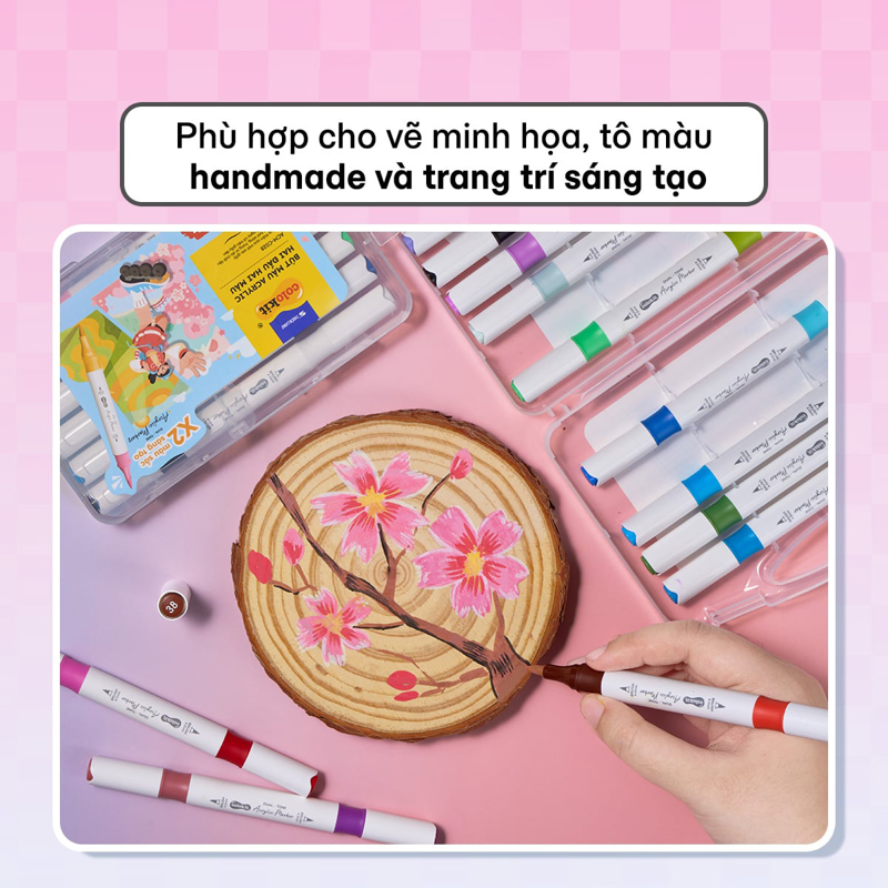 Hộp Bút Màu Colokit Acrylic 2 Đầu 2 Màu ACM-C030 48 Màu