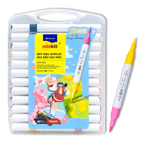 Hộp Bút Màu Colokit Acrylic 2 Đầu 2 Màu ACM-C030 48 Màu