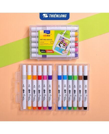 Hộp 12 Bút Lông Màu Thiên Long Acrylic Markers ACM-C017