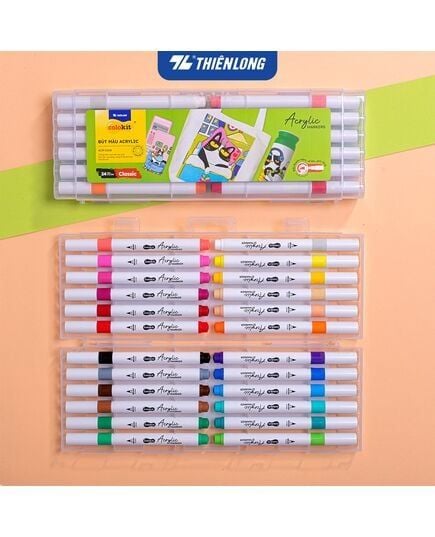 Hộp 24 Bút Lông Màu Thiên Long Acrylic Markers ACM-C018