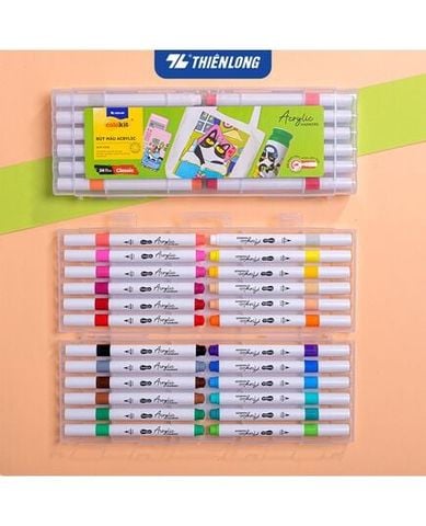 Hộp 24 Bút Lông Màu Thiên Long Acrylic Markers ACM-C018