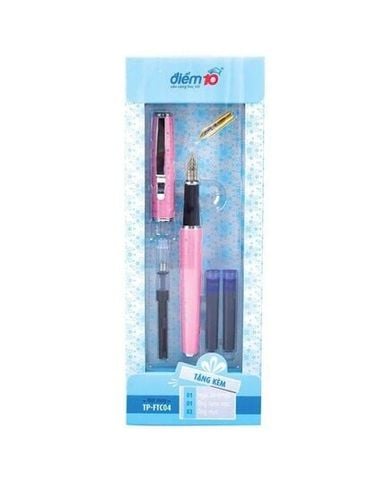 Bút Máy Điểm 10 Thiên Long TP-FTC04 Vỏ Hồng Mực Xanh