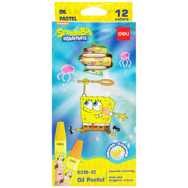Deli - Hộp Bút Sáp 12 Màu Hình Bọt Biển EC218-12