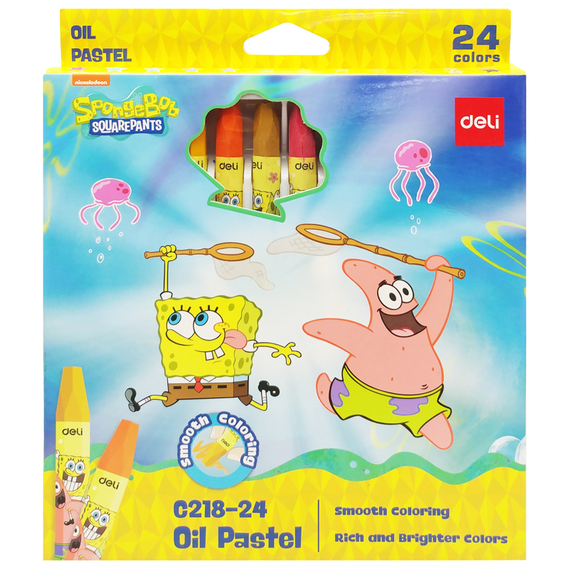 Deli - Hộp Bút Sáp 24 Màu Hình Bọt Biển EC218-24