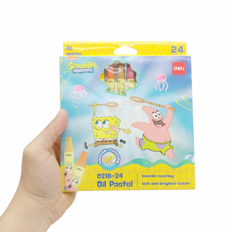 Deli - Hộp Bút Sáp 24 Màu Hình Bọt Biển EC218-24