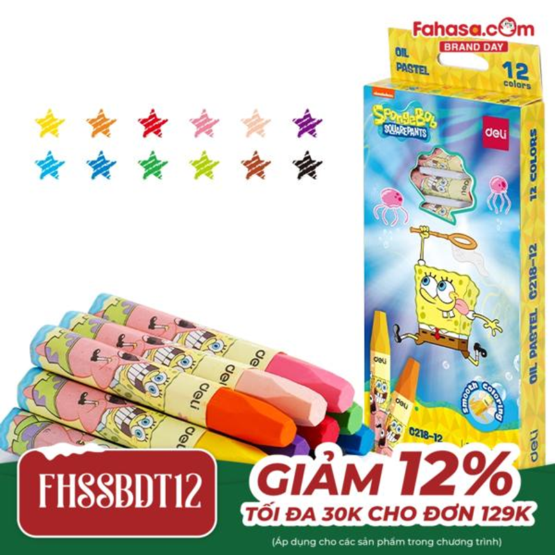 Deli - Hộp Bút Sáp 24 Màu Hình Bọt Biển EC218-24
