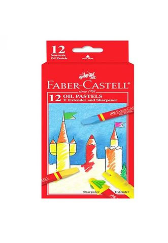 Bút Sáp Dầu Faber Castell Hexagonal Oil Pastels (Hộp 12 Màu + Chuốt)