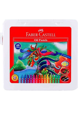 Bút Sáp Dầu Faber Castell Hexagonal Oil Pastels (Hộp 60 Màu + Chuốt)
