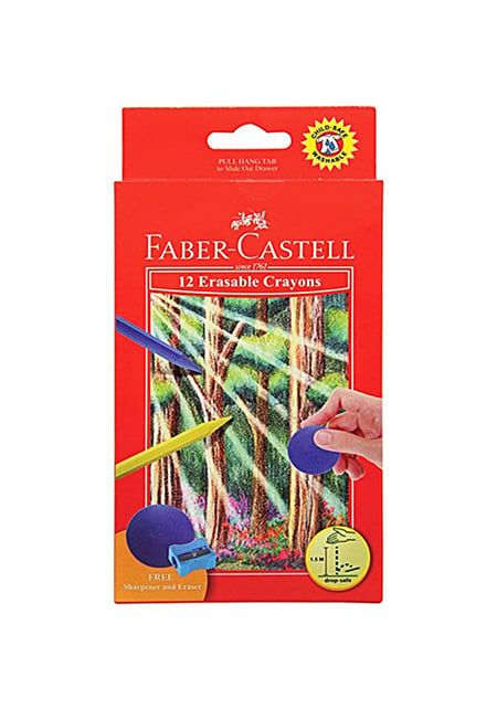 Bút Sáp Màu Faber Castell (Hộp 12 Màu Có Thể Tẩy Được)