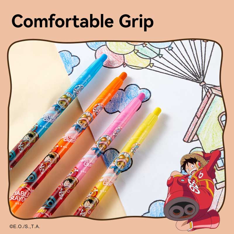 Deli Bút Sáp Vặn Thân Dài One Piece EC217-18 (Hộp 18 màu)
