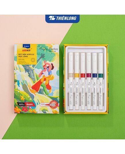 Hộp 6 Bút Sơn Mực Lỏng Thiên Long Acrylic Markers ACM-C010