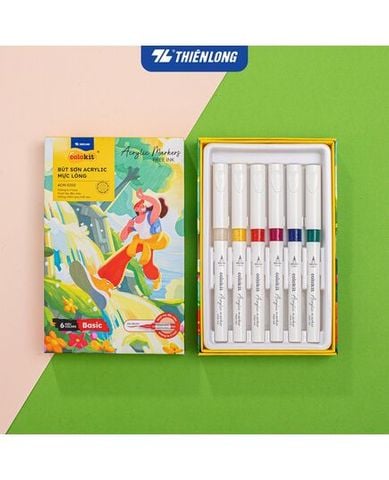 Hộp 6 Bút Sơn Mực Lỏng Thiên Long Acrylic Markers ACM-C010