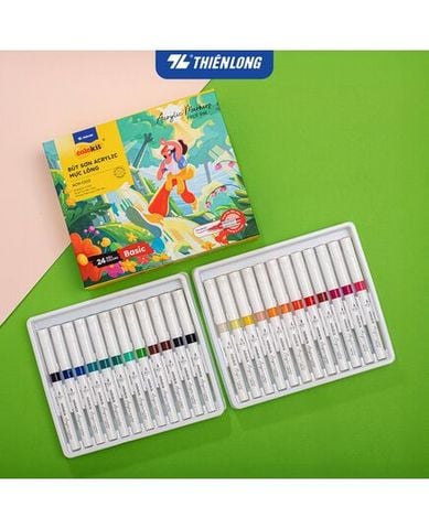 Hộp 24 Bút Sơn Mực Lỏng Thiên Long Acrylic Markers ACM-C012