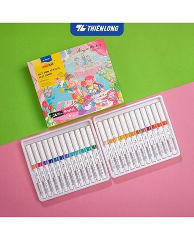 Hộp 24 Bút Sơn Mực Lỏng Thiên Long Pastel Acrylic Markers ACM-C015