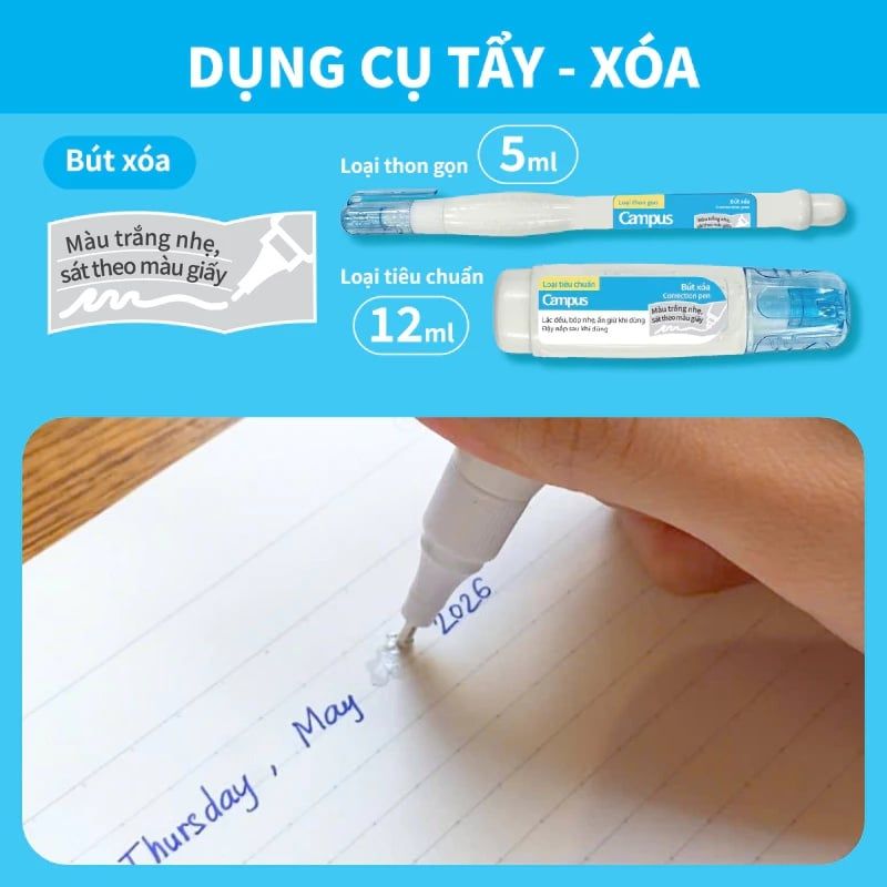 Campus - Bút Xóa Dạng Thanh Branding CP-05C Dung Tích 5ml