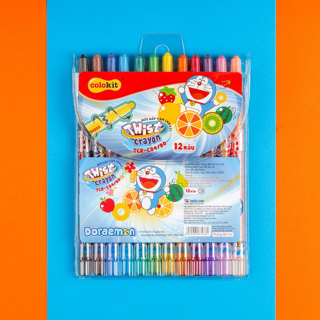 Bút Sáp Vặn Thiên Long TCR-C04/DO (12 Màu)