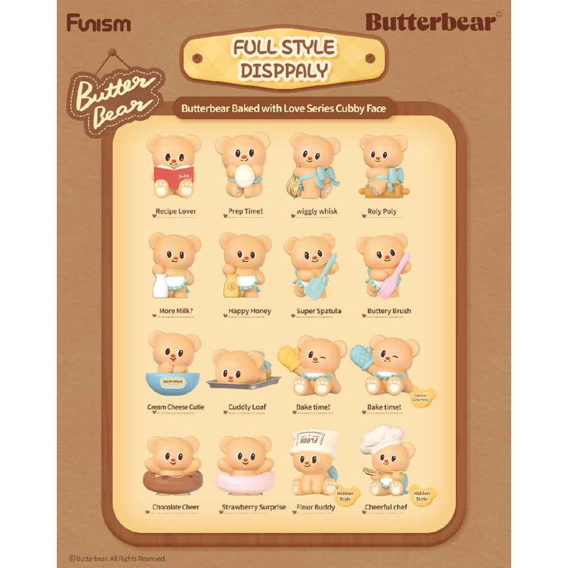 Funism Mô Hình ButterBear Baked With Love Series Cubby Face MX2089 (Giao Mẫu Ngẫu Nhiên)