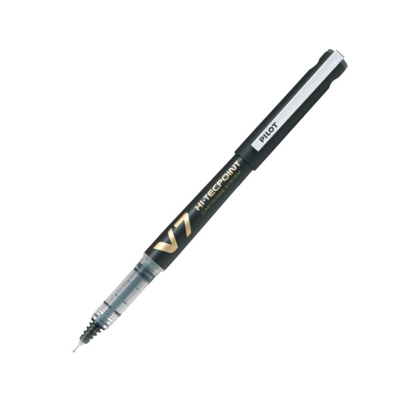 Bút Roller Ball Hi-Tecpoint V7 Cartridge System Mực Đen