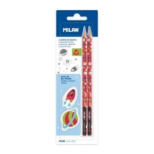 Vỉ 2 Viết Chì Gỗ & 2 Gôm BYM10412 Milan