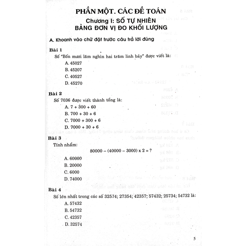 Các Dạng Bài Tập Trắc Nghiệm Toán 4 (Dùng Chung Các Bộ Sách Giáo Khoa)