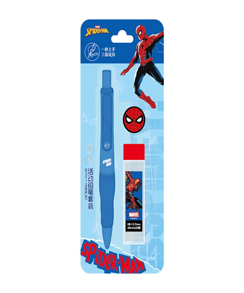 BỘ VIẾT CHÌ BẤM KÈM NGÒI SPIDERMAN 0.7MM
