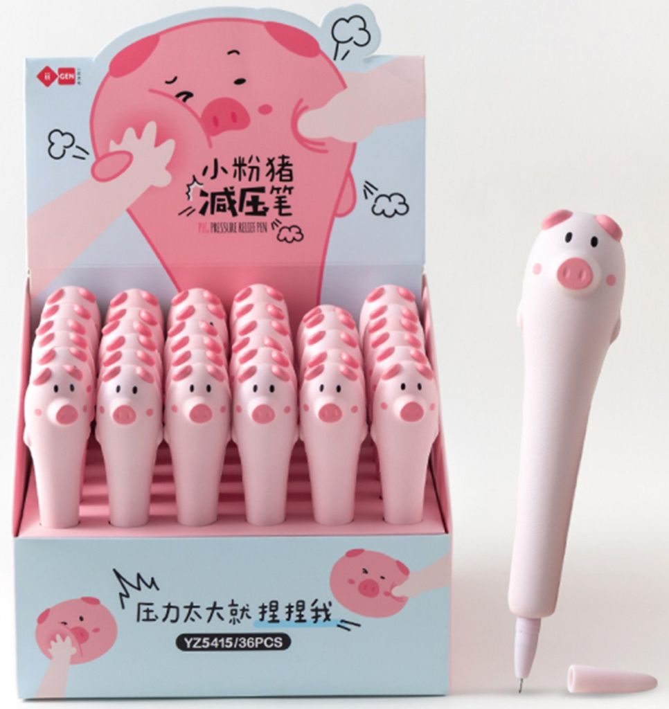 Viết Gel Squishy Đen 0.5Mm Heo (II-GEN) YZ5415